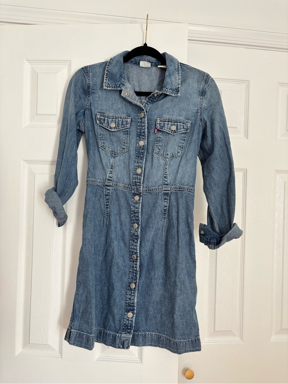 Levi's Light Blue Denim Button-Front Shirt Dress